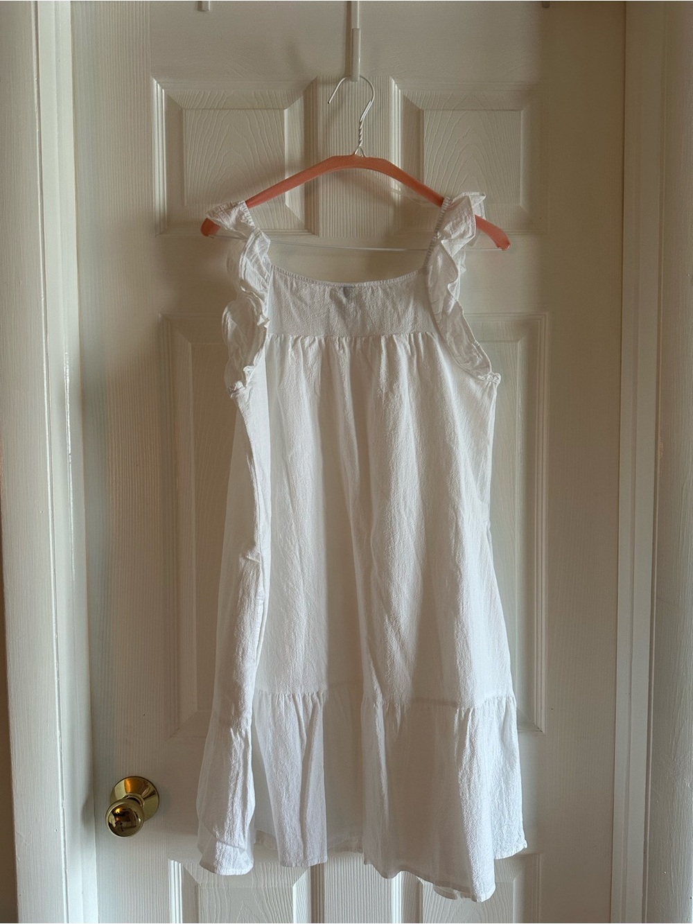 White Ruffled Strap Sundress - Picture 2 of 4